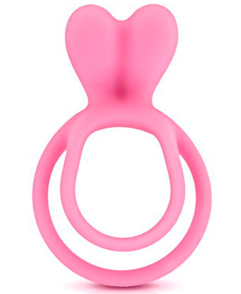 Double cockring rose avec stimulateur de clitoris 